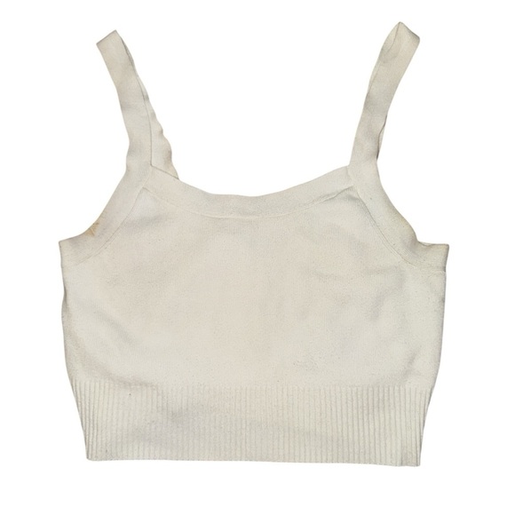 Everlane white cropped tank top women’s size large - Picture 1 of 6